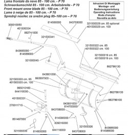 Halteleiste 85cm für Schneeräumer P70 EVO (M250) Eurosystems